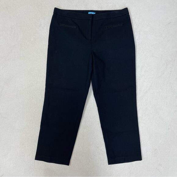 J. McLaughlin Quilted Black Cropped Ankle Pants Size 14 - Picture 1 of 6